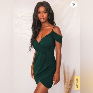 Love So Sweet Hunter Green Off-the-Shoulder Bodycon Dress Lulus